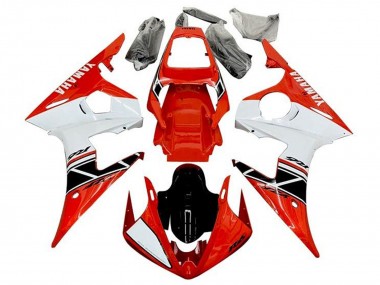 Venta Carenados Moto Yamaha YZF R6 2003-2004 - Rojo Blanco Negro Brillante Raya