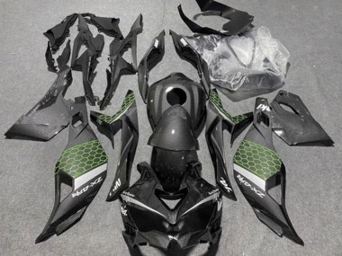 Venta Carenados Moto Kawasaki ZX4R ZX-4RR 2019-2025 - Falso FibraCarbono Verde Gris