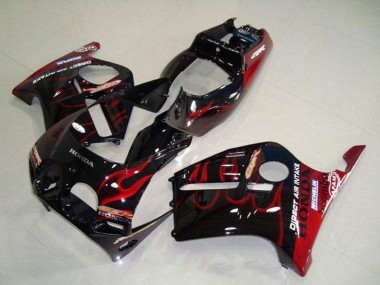 Venta Carenados Moto Honda CBR250RR MC19 1988-1989 - Negro Brillante Rojo Llama