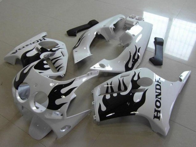 Venta Carenados Moto Honda CBR250RR MC19 1988-1989 - Blanco Negro Brillante Llama