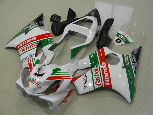 Venta Carenados Moto Honda CBR600 F4i 2001-2003 - Blanco Rojo Verde Castrol