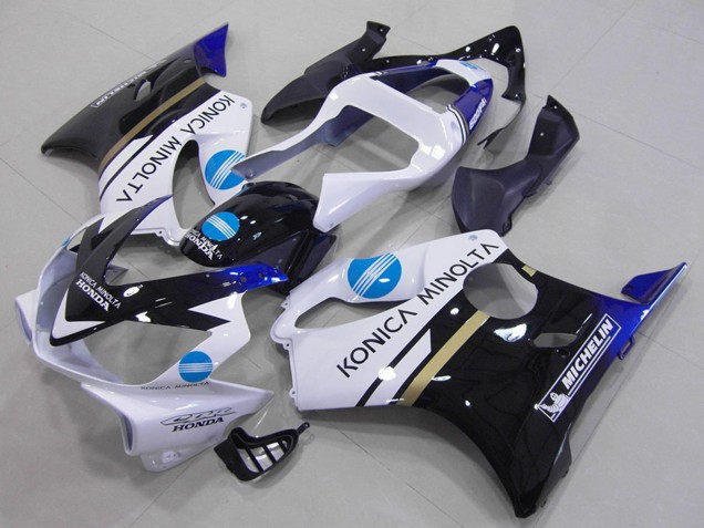 Venta Carenados Moto Honda CBR600 F4i 2001-2003 - Blanco Azul Negro Brillante Konica Minolta