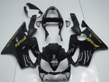 Venta Carenados Moto Honda CBR600 F4i 2001-2003 - Negro Brillante Oro Calcomanías