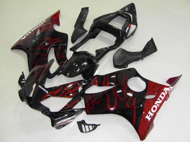 Venta Carenados Moto Honda CBR600 F4i 2001-2003 - Negro Brillante Rojo Llama