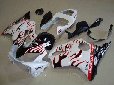 Venta Carenados Moto Honda CBR600 F4i 2001-2003 - Blanco Rojo Negro Brillante Llama
