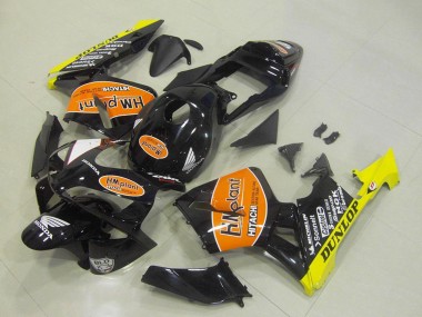 Venta Carenados Moto Honda CBR600RR 2003-2004 - Negro Brillante Naranja Amarillo Hm Plant Dunlop