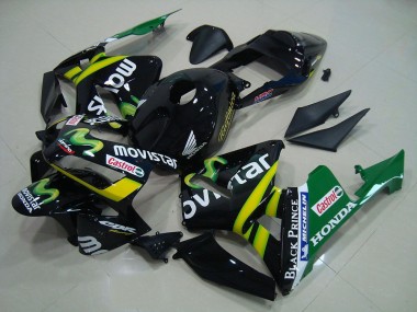 Venta Carenados Moto Honda CBR600RR 2003-2004 - Negro Brillante Amarillo Verde MoviStar
