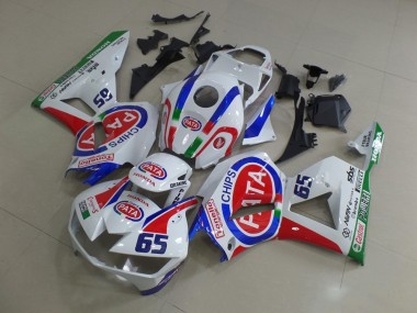 Venta Carenados Moto Honda CBR600RR 2013-2023 - Blanco Rojo Azul Pata 65