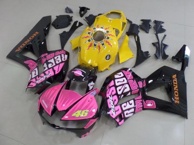 Venta Carenados Moto Honda CBR600RR 2013-2023 - Amarillo Rosa Negro Brillante Rossi 46