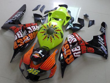 Venta Carenado Moto Honda CBR1000RR 2006-2007 - Verde Naranja Negro Brillante Rossi 46