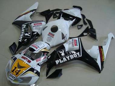 Venta Carenados Moto Honda CBR1000RR 2006-2007 - Blanco Amarillo Negro Brillante Denso Playboy 14