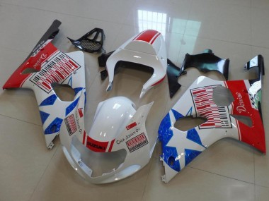 Venta Carenados Moto Suzuki GSXR 1000 2000-2002 - Blanco Rojo Azul Estrella
