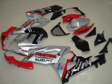 Venta Carenados Moto Suzuki GSXR 1000 2005-2006 - Plata Rojo Negro Hooters