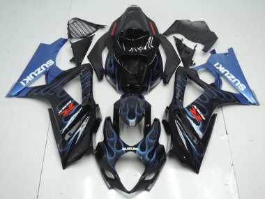 Venta Kits Carenado Moto Suzuki GSXR 1000 2007-2008 - Negro Brillante Azul Llama