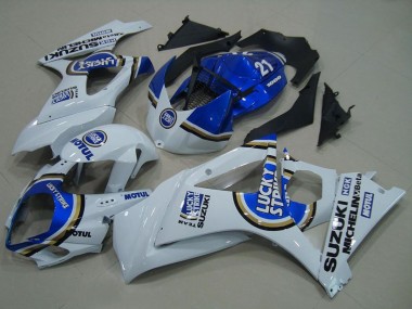 Venta Carenados Moto Suzuki GSXR 1000 2007-2008 - Blanco Azul Lucky Strike