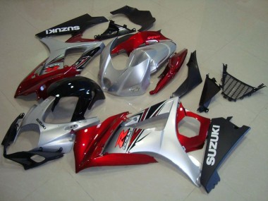 Venta Carenados Moto Suzuki GSXR 1000 2007-2008 - Rojo Plata Negro Brillante