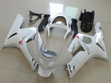 Venta Carenados Moto Kawasaki ZX6R 2003-2004 - Blanco Plata Calcomanías