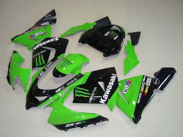 Venta Carenados Moto Kawasaki ZX10R 2004-2005 - Verde Negro Monstruo Elf