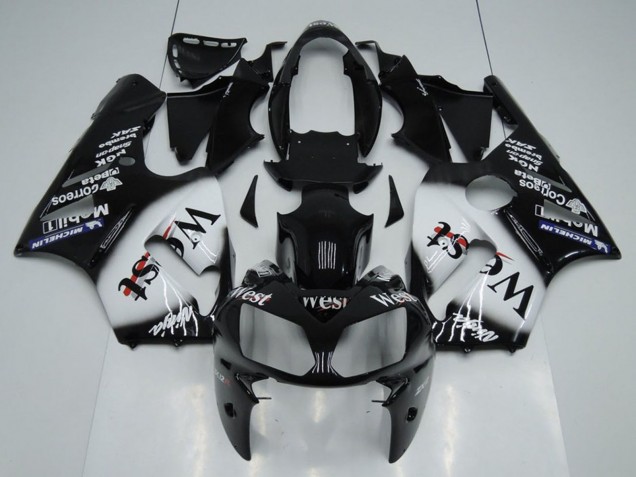 Venta Carenados Moto Kawasaki ZX12R 2002-2006 - Negro Brillante Blanco West