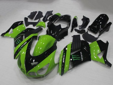 Venta Carenados Moto Kawasaki ZX14R ZZR1400 2006-2011 - Verde Negro Brillante Monstruo