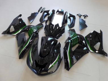 Venta Carenados Moto Kawasaki ZX14R ZZR1400 2006-2011 - Negro Brillante Verde Línea