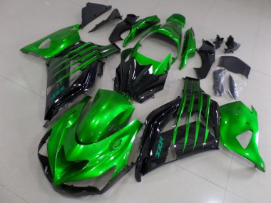 Venta Carenados Moto Kawasaki ZX14R ZZR1400 2012-2024 - Verde Negro Brillante