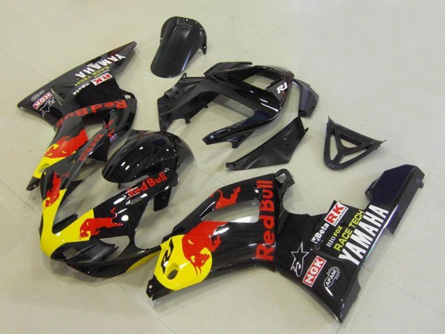 Venta Carenados Moto Yamaha YZF R1 2000-2001 - Negro Brillante Amarillo Rojo Bull