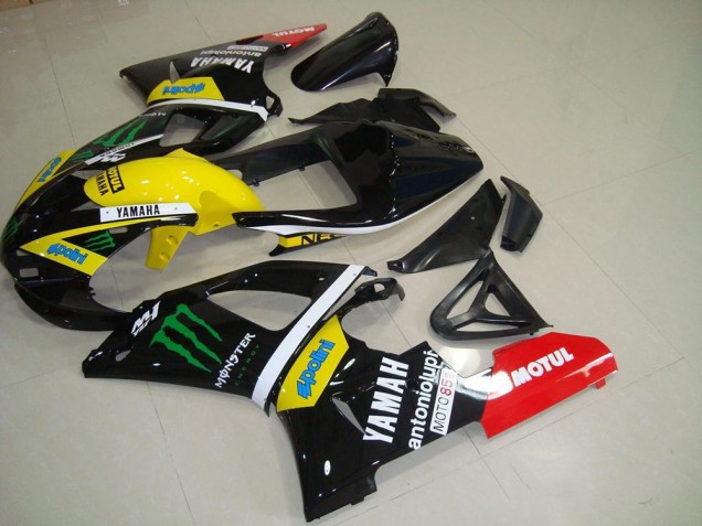 Venta Carenados Moto Yamaha YZF R1 2000-2001 - Negro Brillante Amarillo Blanco Rojo Monstruo Motul