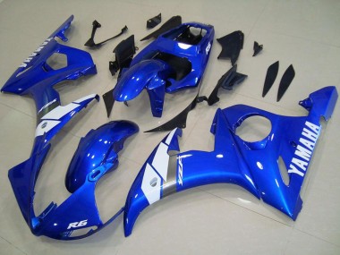 Venta Carenados Moto Yamaha YZF R6 2003-2004 - Azul Blanco OEM Estilo
