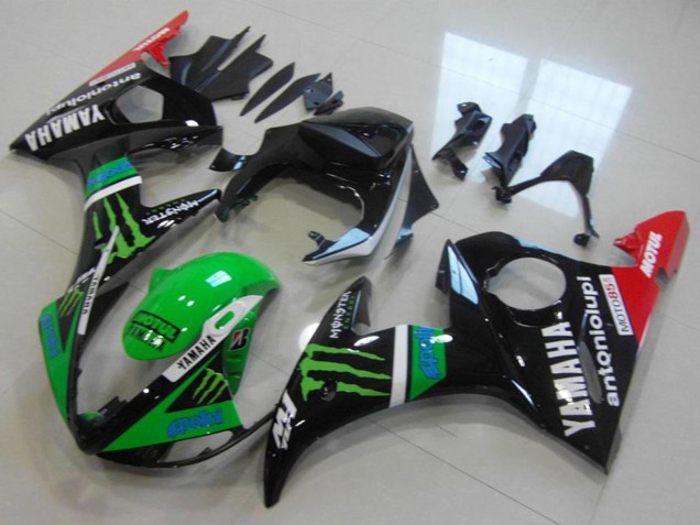 Venta Carenados Moto Yamaha YZF R6 2003-2004 - Negro Brillante Rojo Verde Monstruo Motul