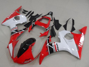 Venta Kits Carenado Moto Yamaha YZF R6 2003-2004 - Blanco Rojo Negro Brillante