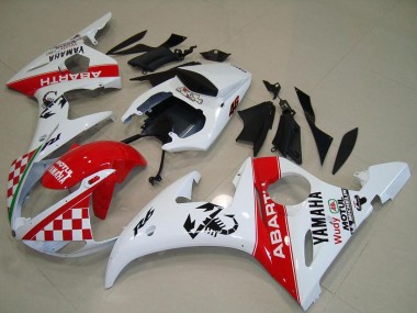 Venta Carenados Moto Yamaha YZF R6 2003-2004 - Blanco Rojo Abarth Motul