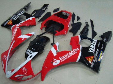 Venta Carenados Moto Yamaha YZF R6 2003-2004 - Rojo Blanco Negro Brillante Santander Motul
