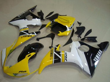 Venta Carenados Moto Yamaha YZF R6 2003-2004 - Amarillo Blanco Negro Brillante Anniversary