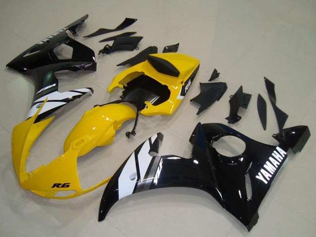 Venta Carenados Moto Yamaha YZF R6 2003-2004 - Amarillo Blanco Negro Brillante