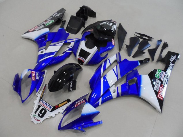 Venta Carenados Moto Yamaha YZF R6 2006-2007 - Blanco Azul Negro Brillante Fimer Yamalube