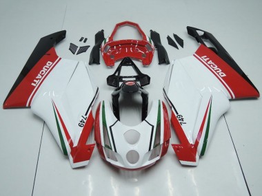 Venta Carenados Moto Ducati 749 2003-2004 - Blanco Rojo Verde Negro Brillante