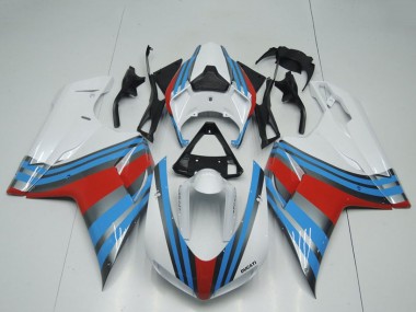 Venta Carenados Moto Ducati 848 1098 1198 2007-2014 - Blanco Azul Rojo