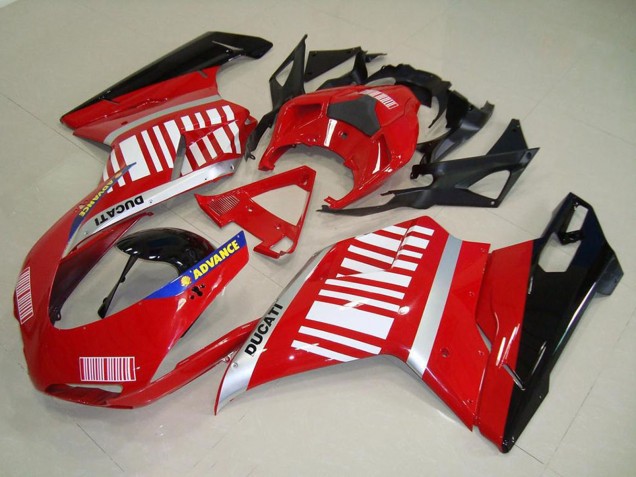 Venta Carenados Moto Ducati 848 1098 1198 2007-2014 - Plata Azul Rojo Negro Brillante