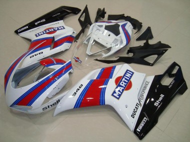 Venta Carenados Moto Ducati 848 2007-2014 - Blanco Rojo Verde Negro Brillante Martini