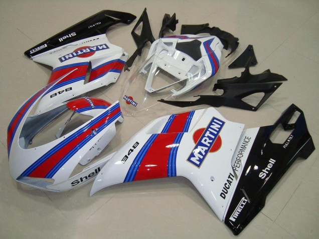 Venta Carenados Moto Ducati 848 2007-2014 - Blanco Rojo Verde Negro Brillante Martini