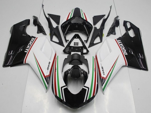 Venta Kits Carenado Moto Ducati 848 2007-2014 - Blanco Rojo Verde Negro Brillante