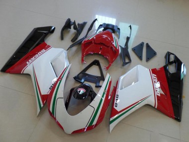 Venta Carenado Moto Ducati 848 2007-2014 - Blanco Rojo Verde Negro Brillante