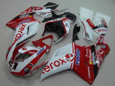 Venta Carenado Moto Ducati 848 1098 1198 2007-2014 - Blanco Rojo Negro Brillante Valsir Xerox OEM Estilo 21