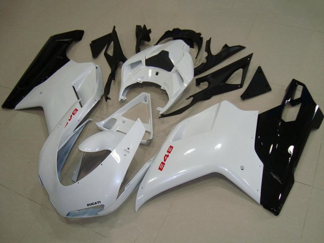 Venta Carenados Moto Ducati 848 2007-2014 - Blanco Negro Brillante