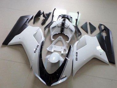 Venta Carenado Moto Ducati 848 2007-2014 - Blanco Negro Mate