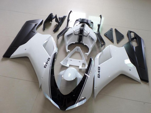 Venta Carenado Moto Ducati 848 2007-2014 - Blanco Negro Mate