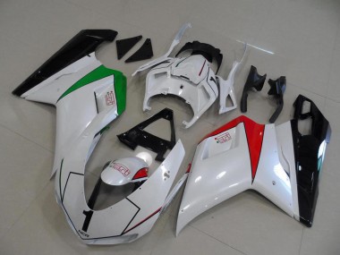 Venta Carenados Moto Ducati 848 1098 1198 2007-2014 - Blanco Brillante Rojo Verde Negro Brillante