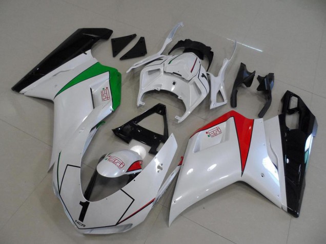 Venta Carenados Moto Ducati 848 1098 1198 2007-2014 - Blanco Brillante Rojo Verde Negro Brillante