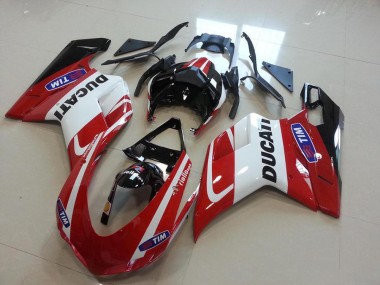 Venta Carenados Moto Ducati 848 1098 1198 2007-2014 - Blanco Rojo Negro Brillante Tim